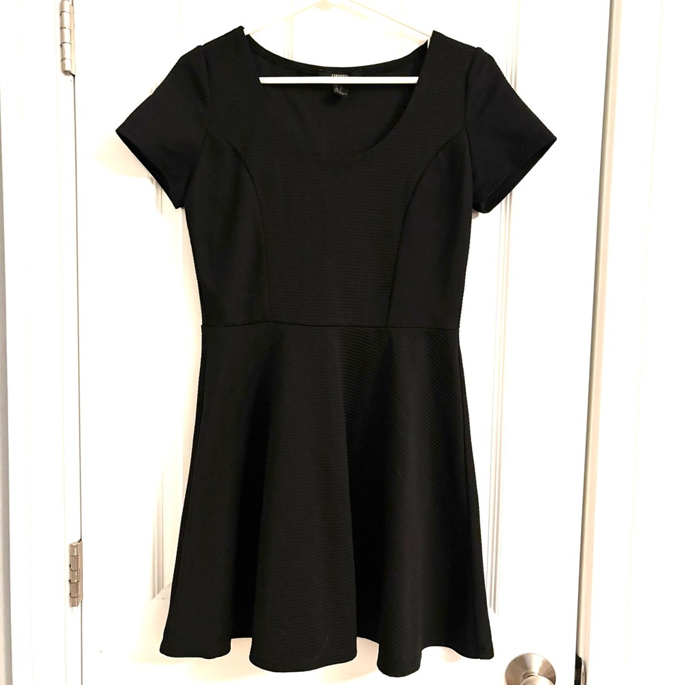 Forever 21 Black ribbed stretchy mini dress